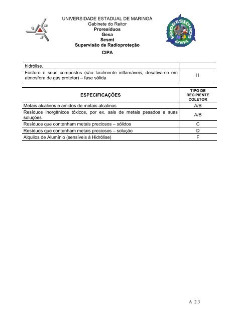 MANUAL DE SEGURAnçA curso de extensão - Pfi.uem.br - Uem