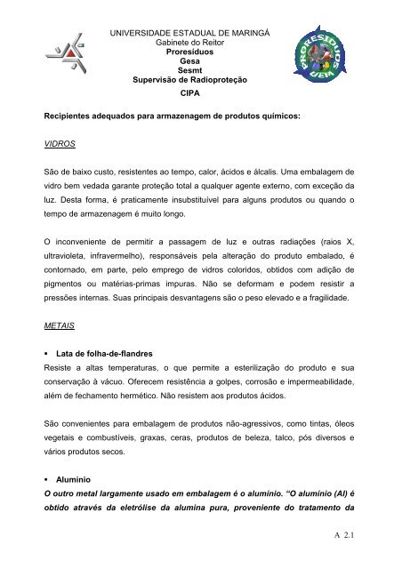 MANUAL DE SEGURAnçA curso de extensão - Pfi.uem.br - Uem