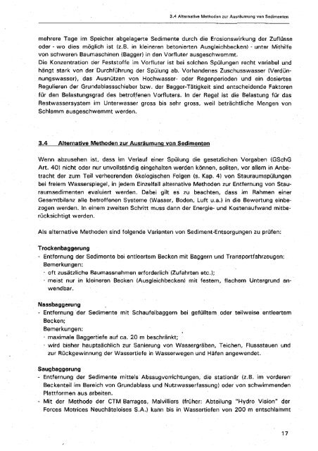 Ökologische Folgen von Stauraum- spülungen - Bafu