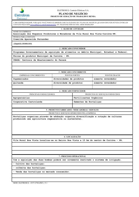 PLANO DE NEGOCIO VILA RURAL versao 2.pdf - Servnotes ...