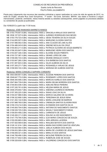 Pautas de julgamento nº 148 da 4ª junta de recursos