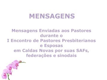 Mensagens Enviadas aos Pastores - SAF