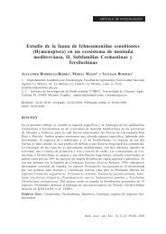 Estudio de la fauna de Ichneumonidae cenobiontes - Asociación ...