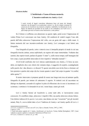 L'intellettuale e l'uomo di buona memoria. L'incontro ... - ISREC