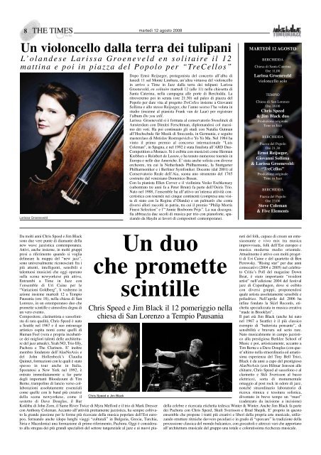 Il Tabloid del festival Time in Jazz 2008