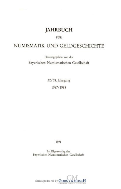 jahrbuch numismatik geldgeschichte - Medievalcoinage.com