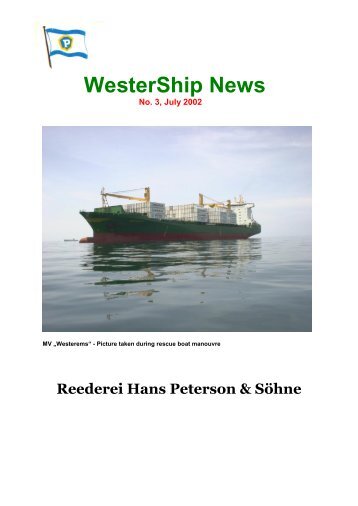 WesterShip News - Hans Peterson & Söhne - Reederei · Rendsburg