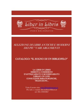 SELEZIONE DI LIBRI ANTICHI E MODERNI DEI ... - Libriantiquariato.it