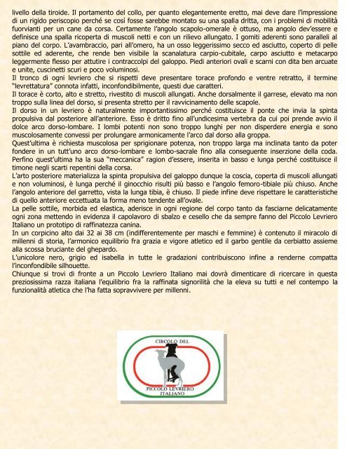 Commento allo standard - Circolo del Piccolo Levriero Italiano