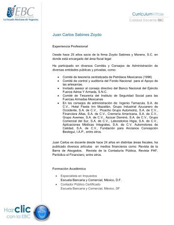 Juan Carlos Sabines Zoydo - Escuela Bancaria y Comercial