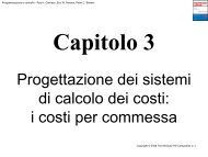 Progettazione dei sistemi di calcolo dei costi: i costi per commessa