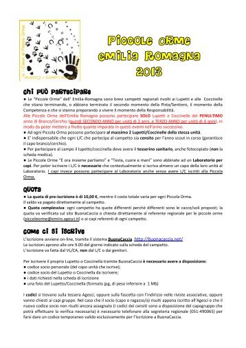 le istruzioni per iscriversi - Agesci Emilia Romagna