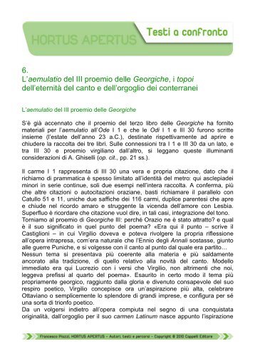 6. L'aemulatio del III proemio delle Georgiche, i ... - Edu.lascuola.it