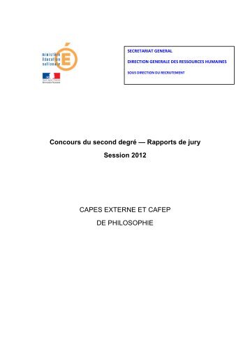 Concours du second degré — Rapports de jury Session 2012 ...