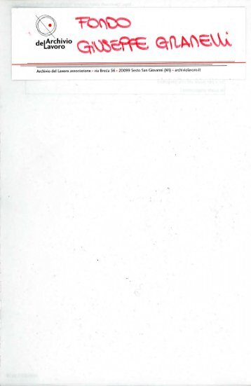 Fondo Giuseppe Granelli - Archivio del Lavoro
