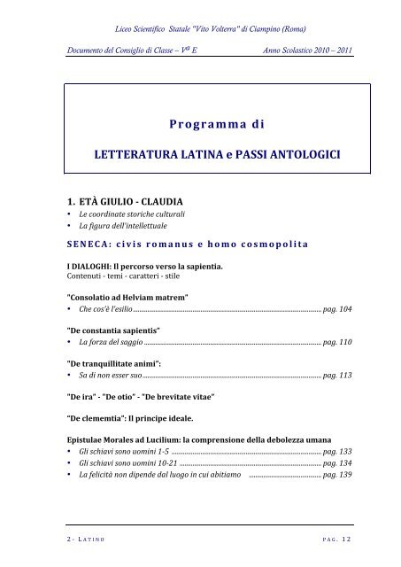 Testi adottati - Liceo Scientifico Statale Vito Volterra