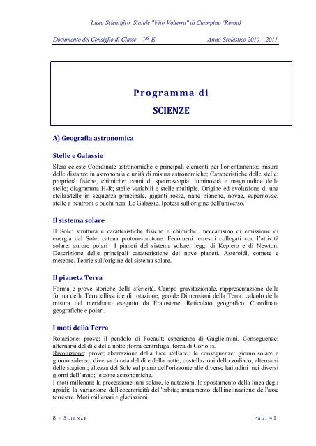 Testi adottati - Liceo Scientifico Statale Vito Volterra