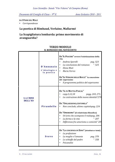 Testi adottati - Liceo Scientifico Statale Vito Volterra