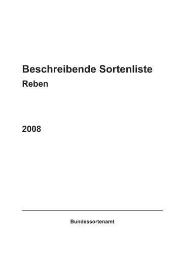 Beschreibende Sortenliste - Reben - Winzerverein Munzingen