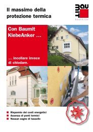 Il massimo della protezione termica Con Baumit KlebeAnker …