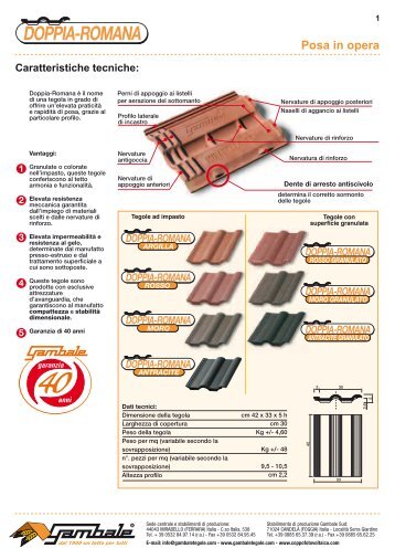 Scarica la posa in opera del Doppia-Romana - Gambale Tegole