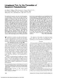 Intrapleural Talc for the Prevention of Recurrent Pneumothorax*