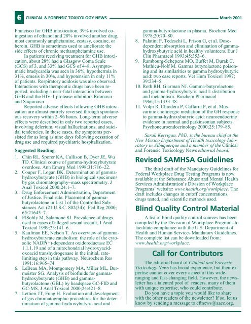 CLINICAL & FORENSIC Toxicology News - American Association ...