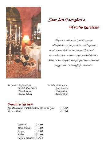 Menu alla carta (PDF) - Al Vecchio Convento