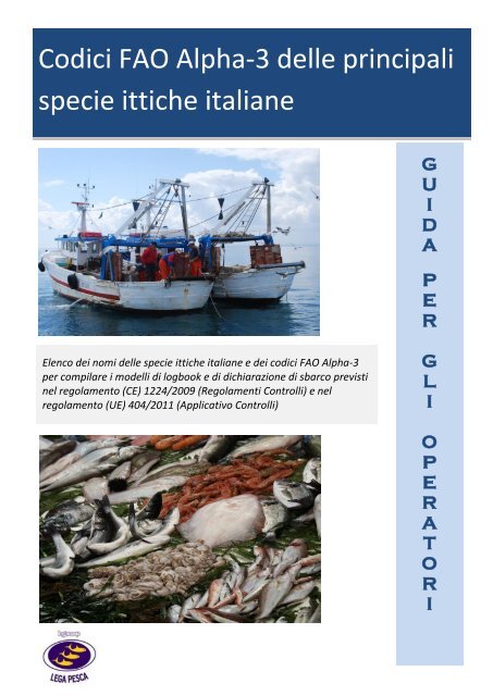 Codici FAO Alpha-3 delle principali specie ittiche italiane - Lega Pesca