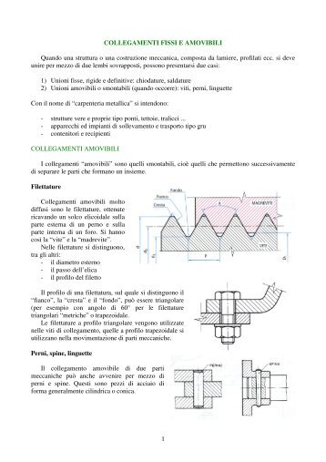 1 COLLEGAMENTI FISSI E AMOVIBILI Quando una ... - ITIS G. Galilei