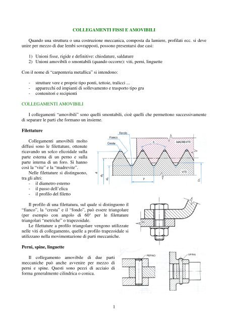 1 COLLEGAMENTI FISSI E AMOVIBILI Quando una ... - ITIS G. Galilei