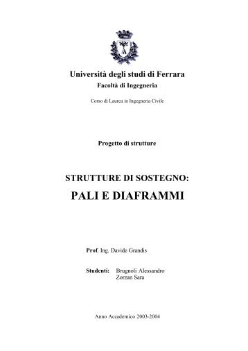 Strutture di sostegno: pali e diaframmi - Geoplanning