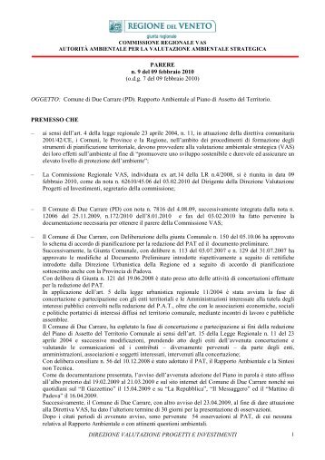 PARERE Comune di Due Carrare _PD - Regione Veneto