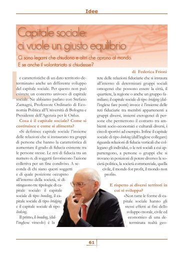 Capitale Sociale: ci vuole un giusto equilibrio di ... - Volontariato Lazio