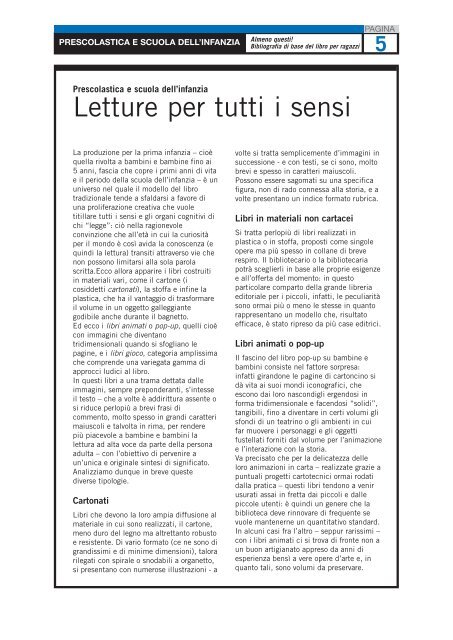 Prescolastica e scuola dell'infanzia - Liberweb