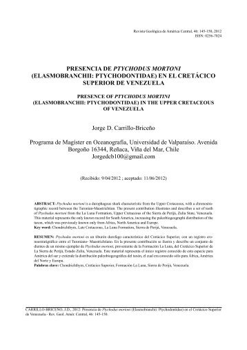 PRESENCIA DE PTYCHODUS MORTONI (ELASMOBRANCHII ...
