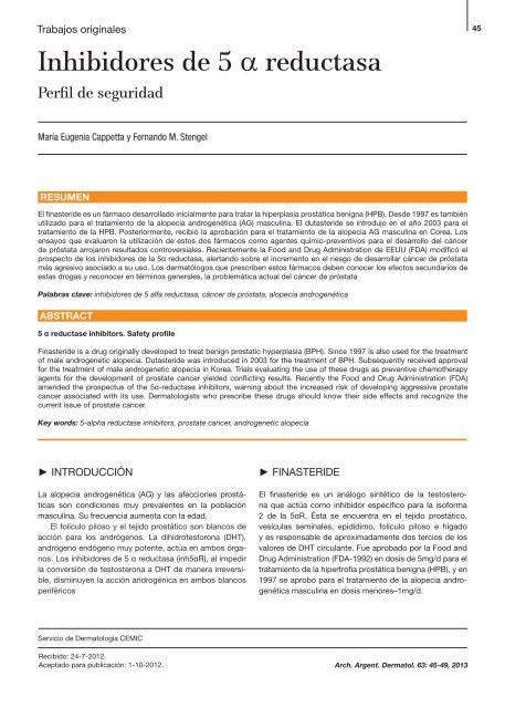 incidencia de finasterida y disfunción sexual