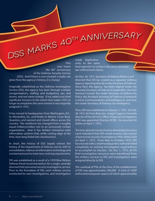 DSS ACCESS, Volume 1, Issue 3 - Defense Security Service (DSS)