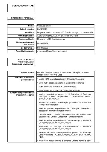 Dott.Giulio Cappucci - Azienda Complesso Ospedaliero San Filippo ...