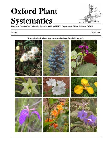 OPS 13 - Oxford Plant Systematics - University of Oxford