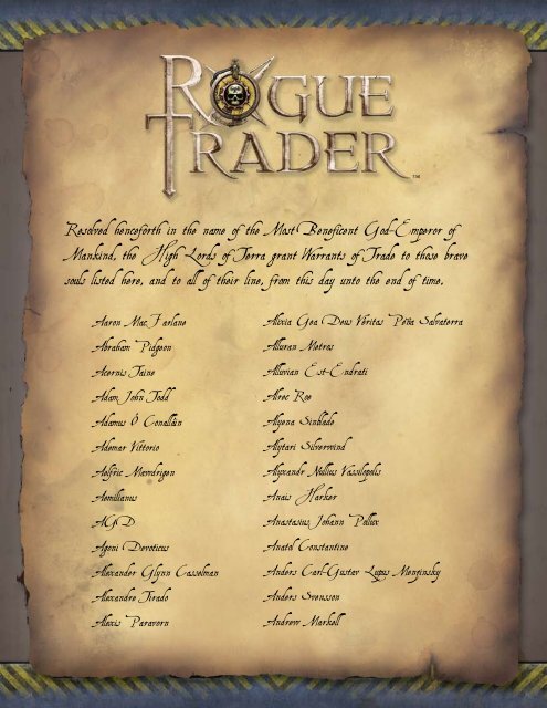 Rogue Trader Fantasy Flight Games