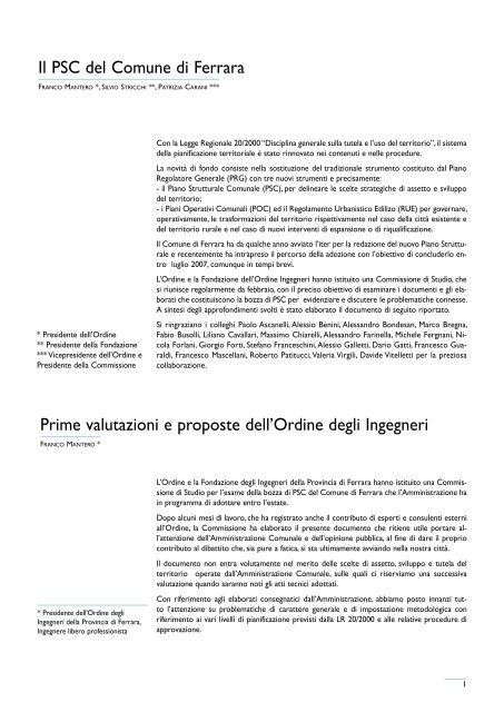 Download - Ordine Ingegneri della Provincia di Ferrara