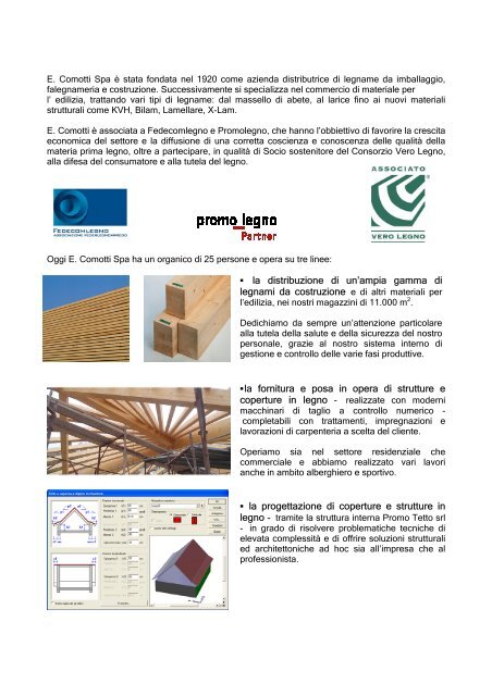 fornitura e posa di strutture e coperture in legno - E COMOTTI