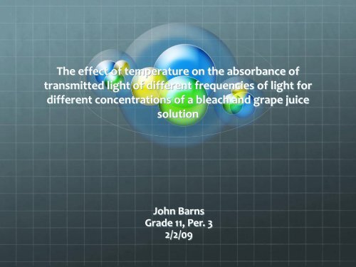 The effect of temperature on the absorbance of ... - Woodbridge High