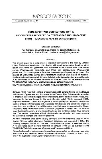 some important corrections to the ascomycetes ... - Ascomycete.org