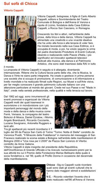 Profilo Donna 2000 - Vittoria Cappelli - Profilo Donna Magazine