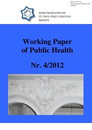 Working Paper of Public Health Nr. 4/2012 - Azienda Ospedaliera ...