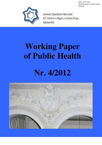 Working Paper of Public Health Nr. 4/2012 - Azienda Ospedaliera ...