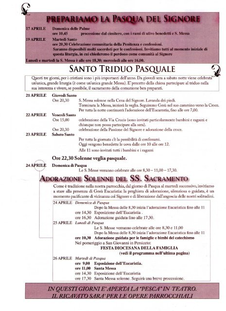 Bollettino parrocchiale di Pasqua (pdf) - Parrocchia Santa Maria ...