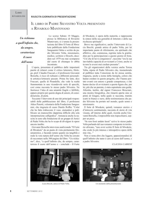 La Lanterna n° 99 settembre 2012 - Fondazione Sanguanini